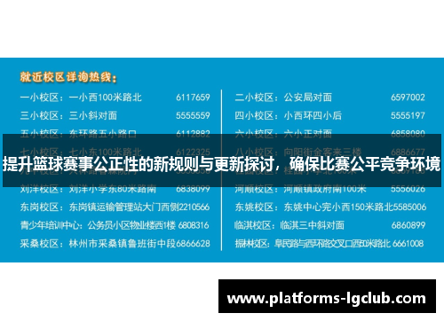 提升篮球赛事公正性的新规则与更新探讨，确保比赛公平竞争环境